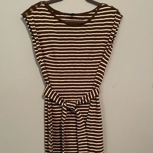 Talbots green/white dress & belt sm